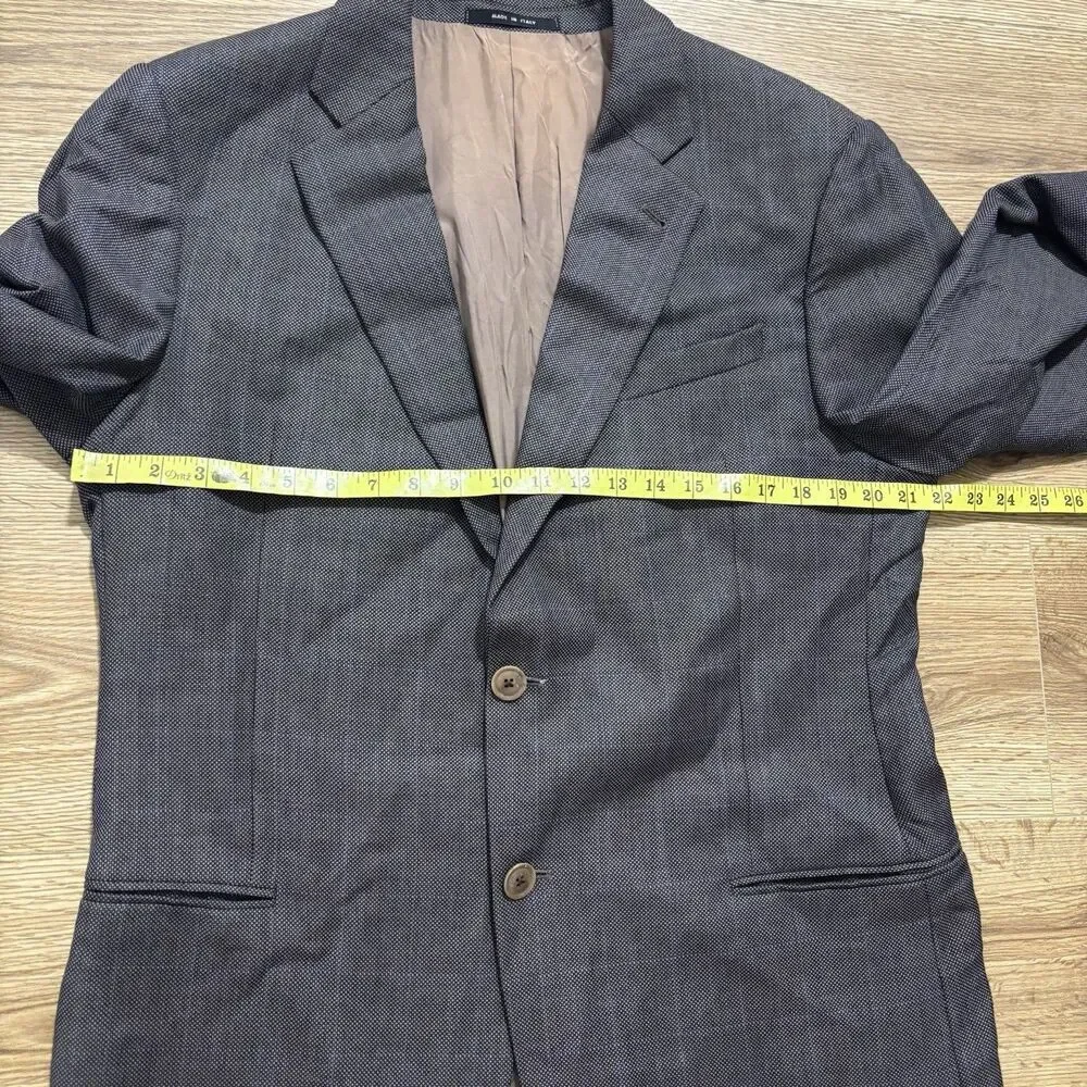 Armani Collezioni Blazer Men's 44L Brown Birdseye Wool Italy Old Money Luxury